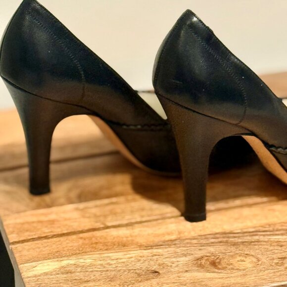 👠 Christian Lacroix Black & White Striped Heels – Size 38.5 (Made in Italy) - Picture 3 of 6